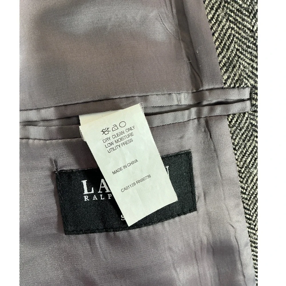 Lauren Ralph Lauren Blazer Mens 44R Grey Herringbone Slim Fit Sport Coat